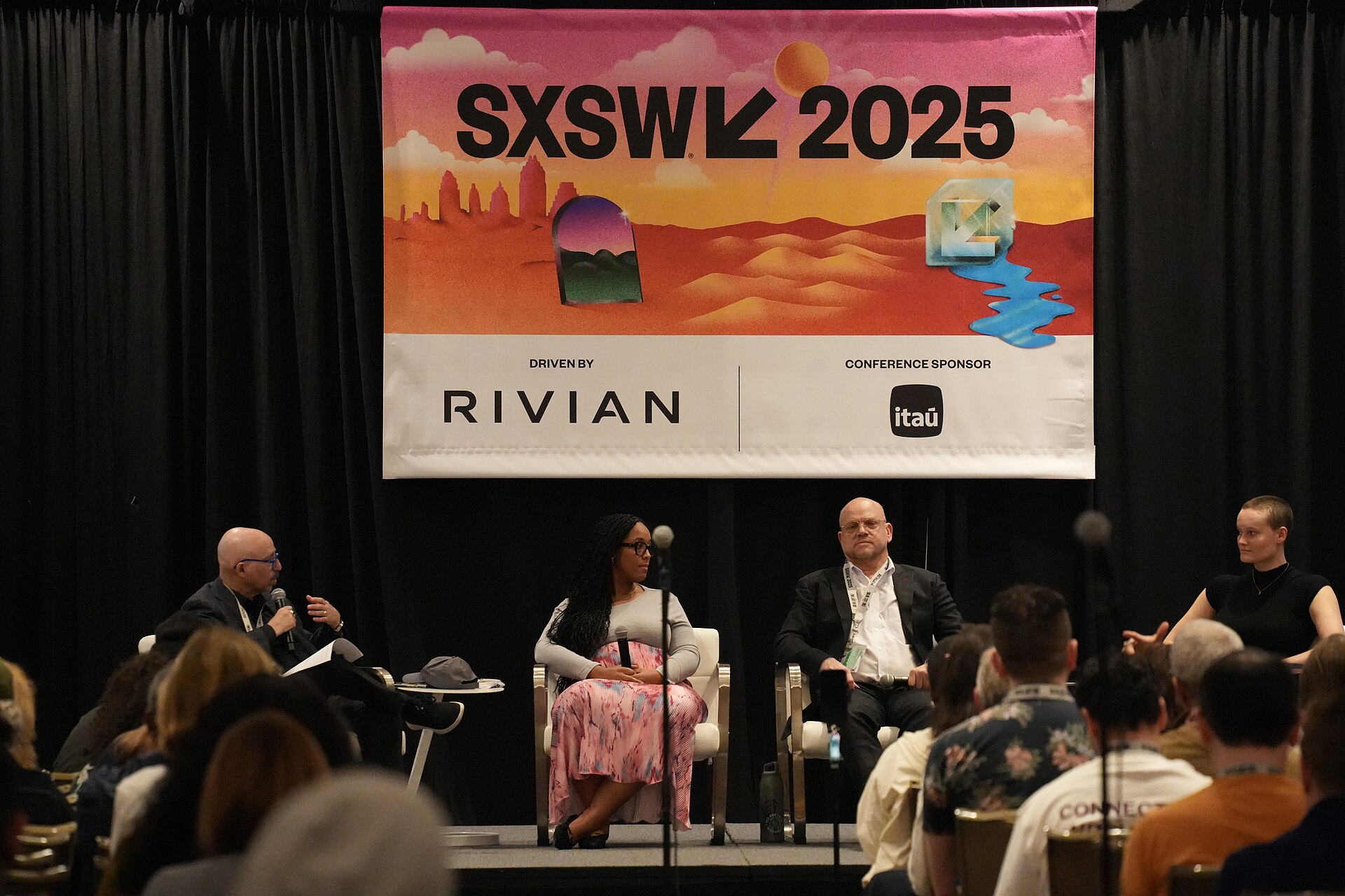 Steve Rosenbaum, Erin Reddick, James French, Grace Gerwe, panelists at SXSW 2025 in Austin, Texas. "Can AI Be Trained to Be Ethical, and Will It?"