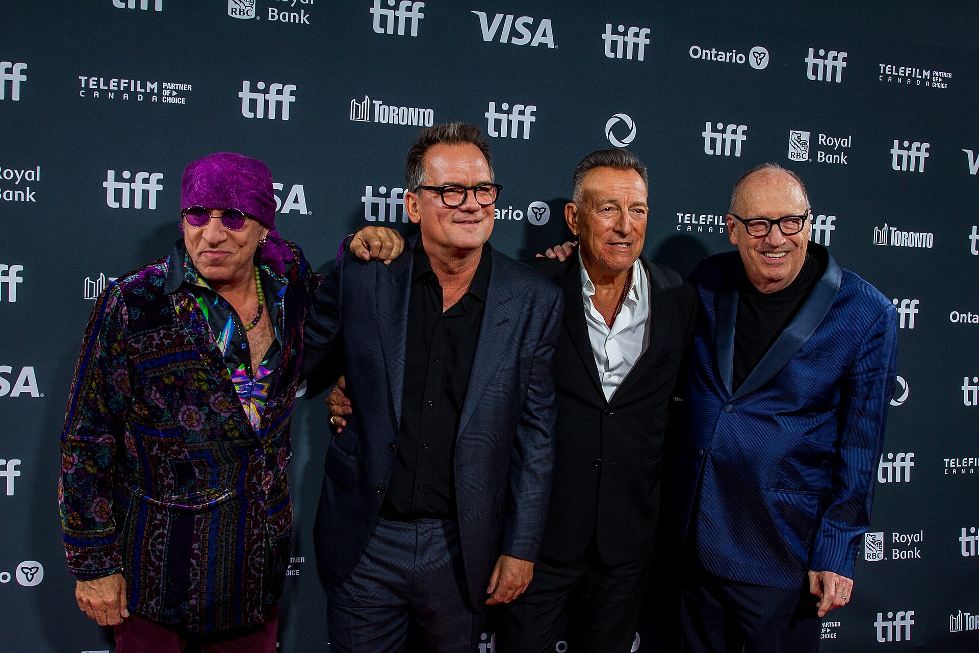 Steven Van Zandt, Thom Zimny, Bruce Springsteen, and Jon Landau at the 2024 Toronto International Film Festival (TIFF) for the movie Road Diary: Bruce Springsteen and The E Street Band.
