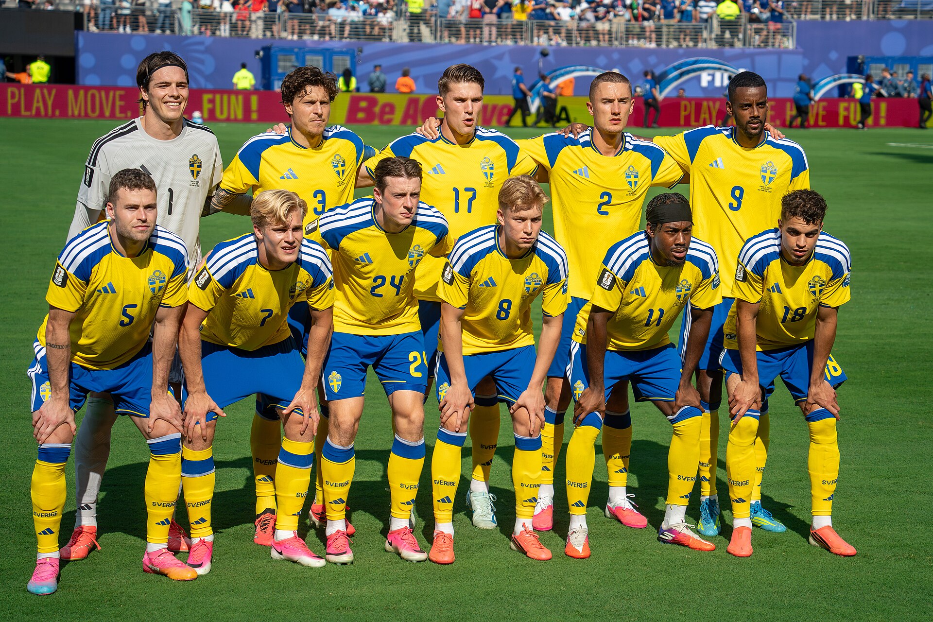 Sweden Starting XI during France v Sweden at the 2026 FIFA World Cup