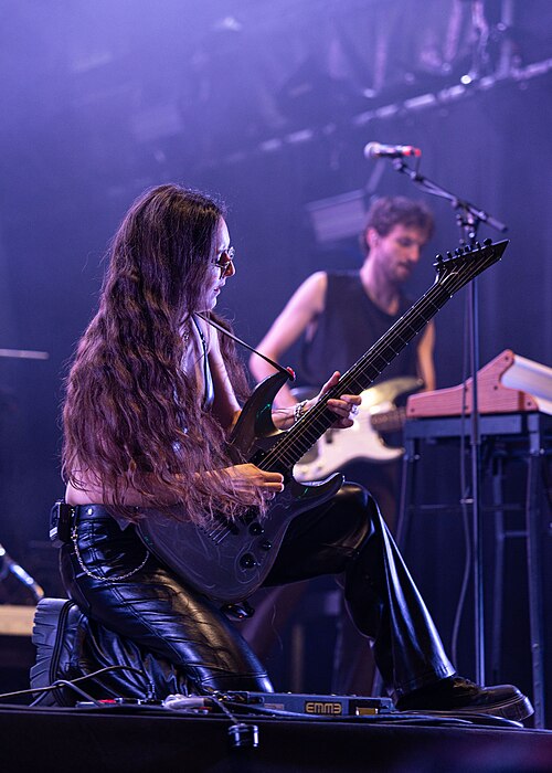 Swiss singer Veronica Fusaro performing at the Rotonda of the 79th Locarno Film Festival 2026