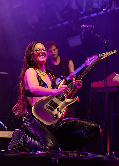 Swiss singer Veronica Fusaro performing at the Rotonda of the 79th Locarno Film Festival 2026