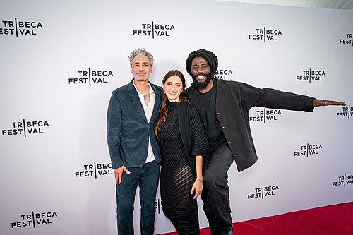 Taika Waititi, Dione Roach, & Steve Happi at the premiere of JAIL TIME RECORDS at Tribeca Film Festival 2026.