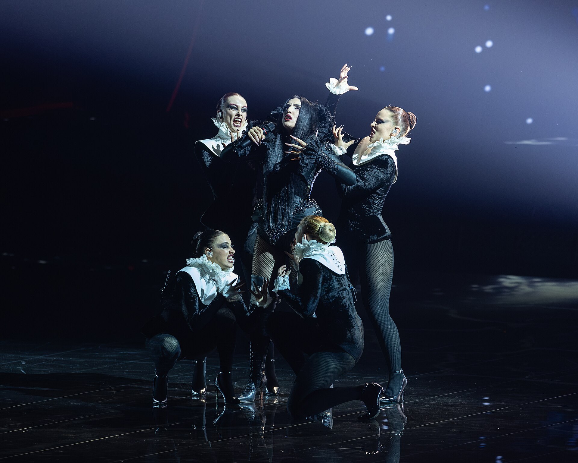 Tamara Živković performing Nova Zora, representing Montenegro in the 1st Semi Final of the 2026 Eurovision Song Contest in Vienna