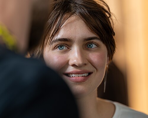 Tania Myronyshena at the Q&A for I Rarely Wake Up Dreaming at the 2026 Locarno Film Festival
