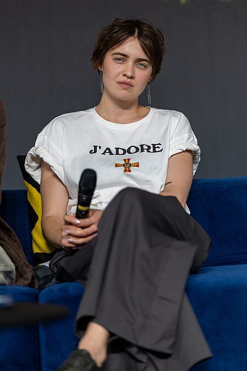 Tania Myronyshena at the Q&A for I Rarely Wake Up Dreaming at the 2026 Locarno Film Festival