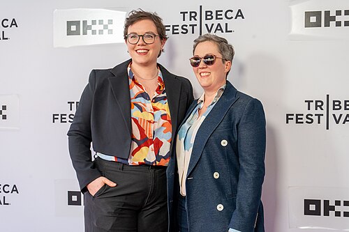 Tanzy Leitner and Hélène Sifre at the premiere of "The Long Haul" at the 25th Tribeca Film Festival in New York City.