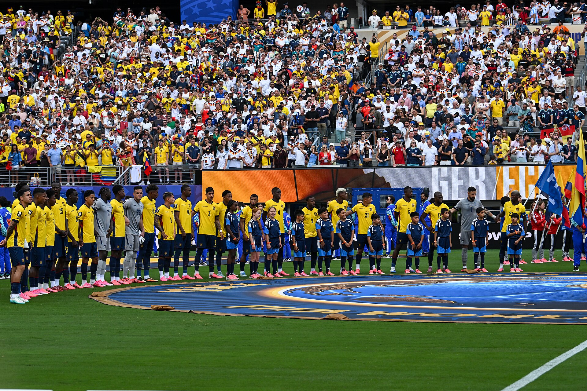 EAST RUTHERFORD, UNITED STATES - June 25: Players of Ecuador  ahead of the FIFA World Cup 2026 Group E match between Ecuador  and  Germany on June 25, 2026 MetLife Stadium, East Rutherford, New Jersey