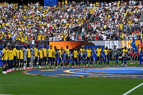 EAST RUTHERFORD, UNITED STATES - June 25: Players of Ecuador  ahead of the FIFA World Cup 2026 Group E match between Ecuador  and  Germany on June 25, 2026 MetLife Stadium, East Rutherford, New Jersey