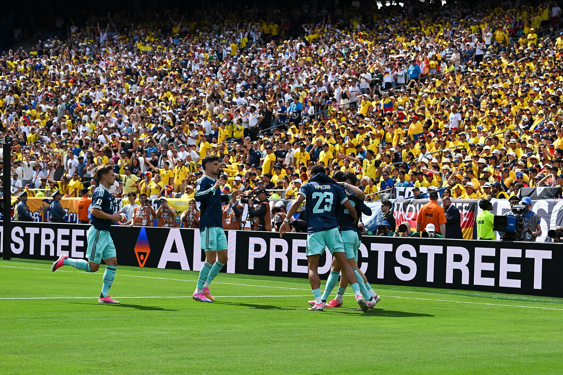 EAST RUTHERFORD, UNITED STATES - June 25: Team of Germany celebrates after scoring during the FIFA World Cup 2026 Group E match between Ecuador  and  Germany on June 25, 2026 MetLife Stadium, East Rutherford, New Jersey