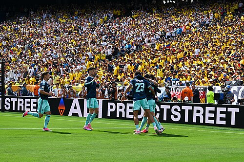 EAST RUTHERFORD, UNITED STATES - June 25: Team of Germany celebrates after scoring during the FIFA World Cup 2026 Group E match between Ecuador  and  Germany on June 25, 2026 MetLife Stadium, East Rutherford, New Jersey