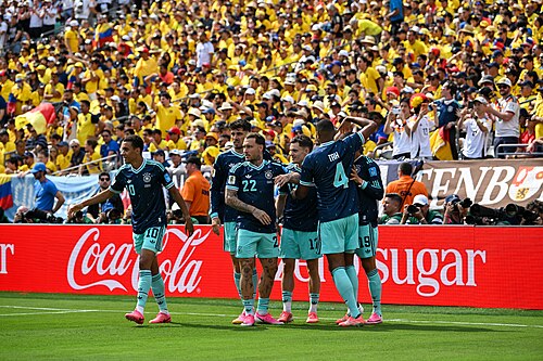 EAST RUTHERFORD, UNITED STATES - June 25: Team of Germany celebrates after scoring during the FIFA World Cup 2026 Group E match between Ecuador  and  Germany on June 25, 2026 MetLife Stadium, East Rutherford, New Jersey