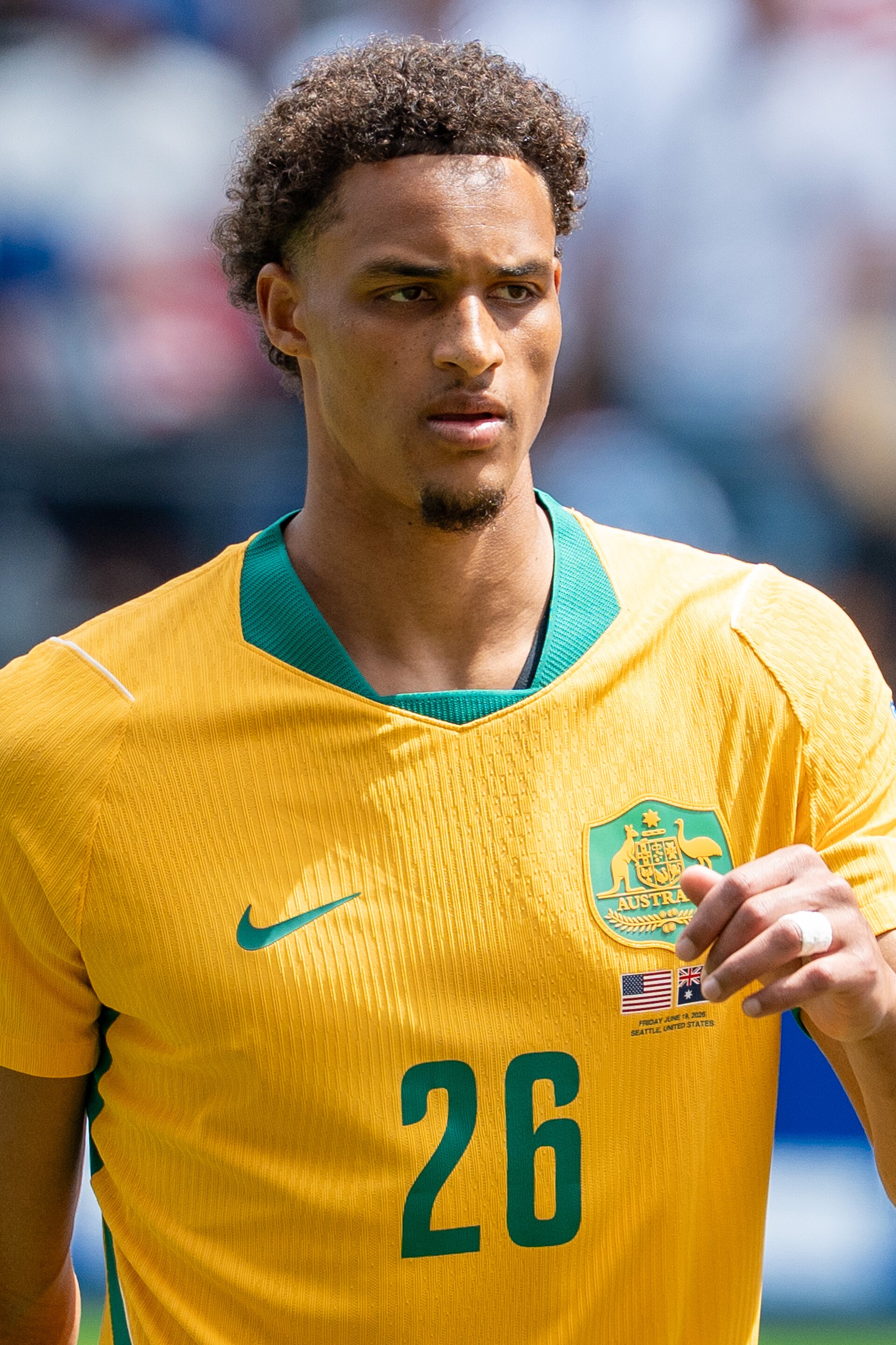 Tete Yengi during United States v Australia on 19 June 2026 at the 2026 FIFA World Cup