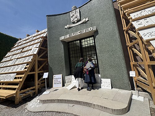 The Belgium Pavilion at the 2026 Venice Biennale on strike May 8, 2026 to protest the inclusion of Israel in the art exhibit. Numerous pavilions closed for all or part of the day.