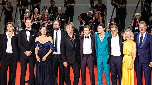 Cast and crew of the movie The Order at the 81st Venice International Film Festival