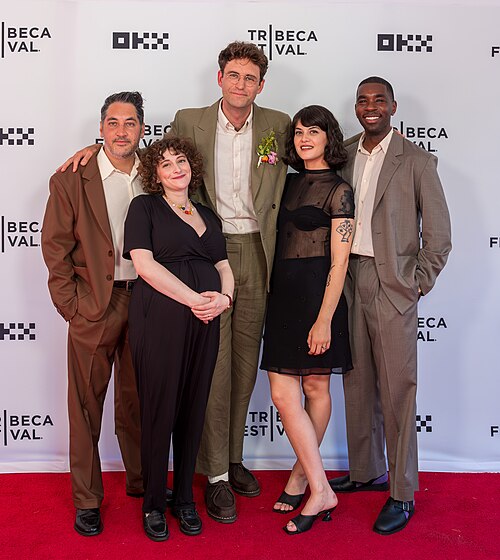 The cast of Never Change! at the 2026 Tribeca Festival at the film premiere