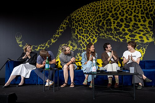 The delegation of I Rarely Wake Up Dreaming doing Q&A at the 2026 Locarno Film Festival