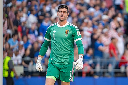 Thibaut Courtois during Belgium v United States at the 2026 FIFA World Cup
