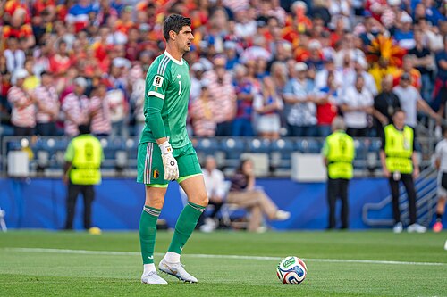 Thibaut Courtois during Belgium v United States at the 2026 FIFA World Cup