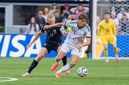 Tim Ream Charles De Ketelaere during Belgium v United States at the 2026 FIFA World Cup