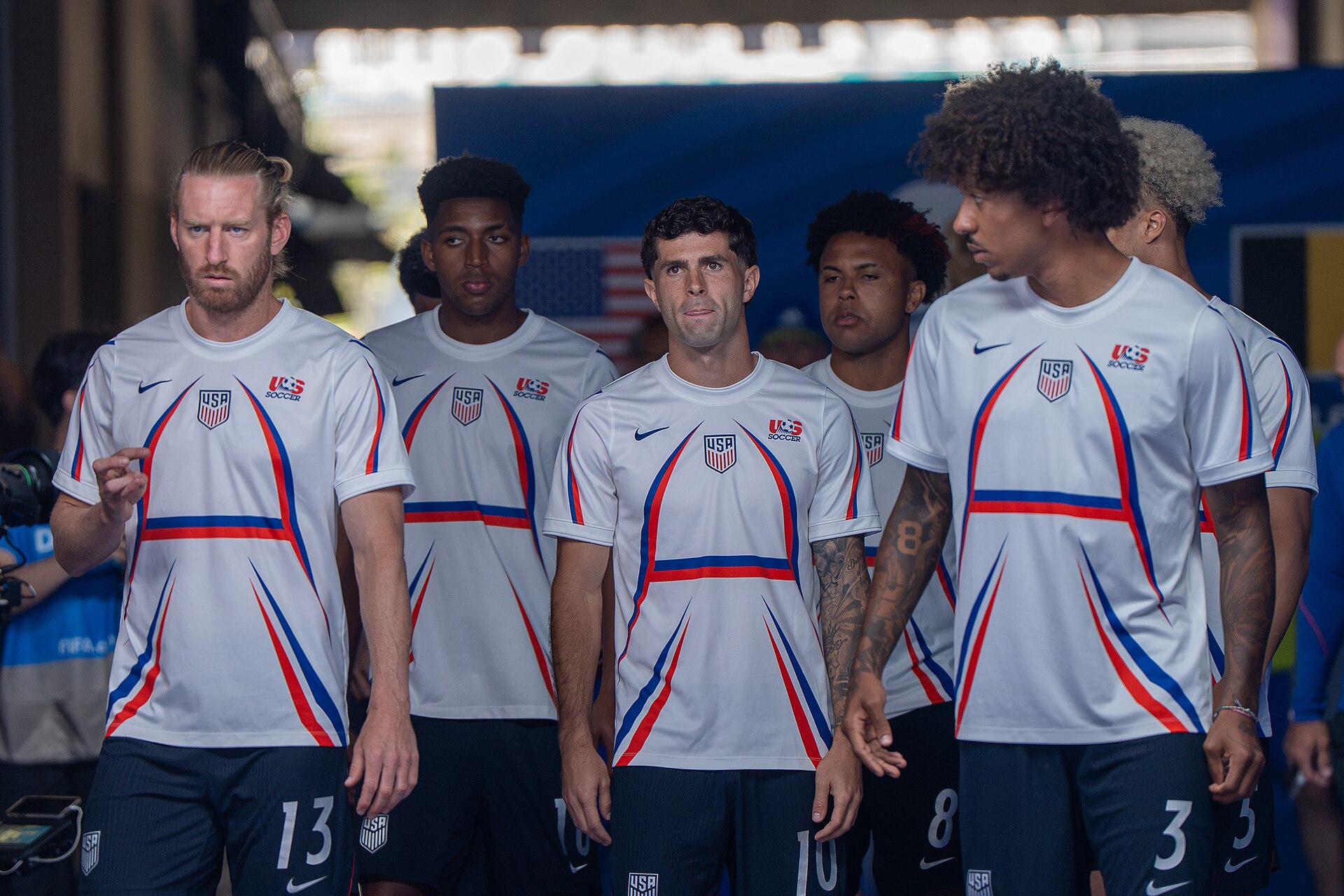 Tim Ream Christian Pulisic Chris Richards during Belgium v United States at the 2026 FIFA World Cup