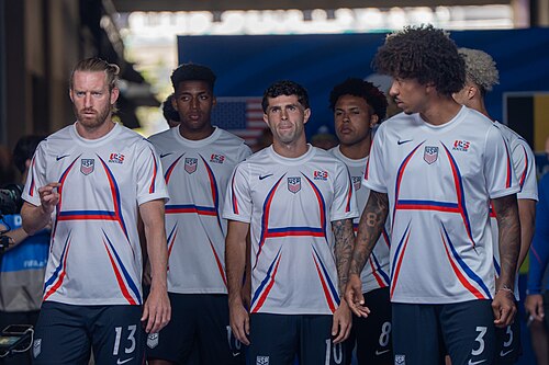 Tim Ream Christian Pulisic Chris Richards during Belgium v United States at the 2026 FIFA World Cup