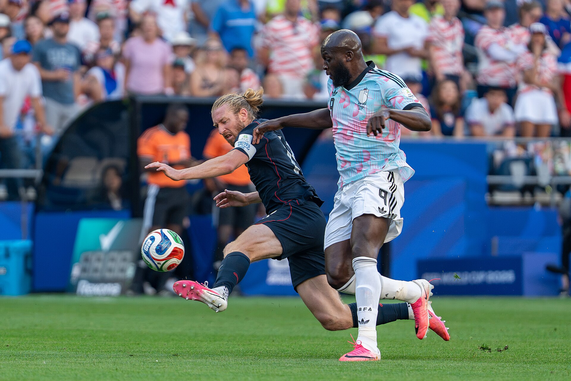 Tim Ream Romelu Lukaku during Belgium v United States at the 2026 FIFA World Cup