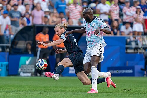 Tim Ream Romelu Lukaku during Belgium v United States at the 2026 FIFA World Cup