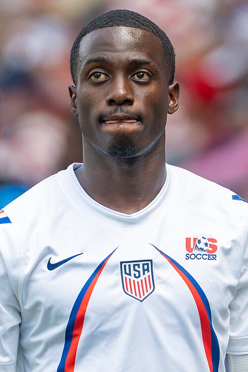 Tim Weah during United States v Australia on 19 June 2026 at the 2026 FIFA World Cup