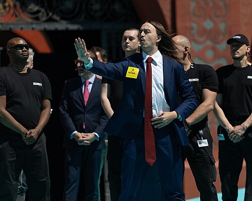 Tommy Cash, representing Estonia, on the Turquoise Carpet at Eurovision 2025 in Basel, Switzerland.