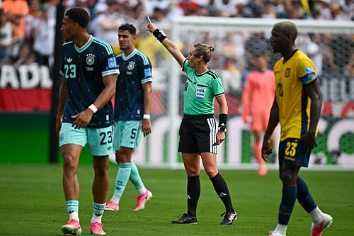 EAST RUTHERFORD, UNITED STATES - June 25: Referee Tori Penso during the FIFA World Cup 2026 Group E match between Ecuador  and  Germany on June 25, 2026 MetLife Stadium, East Rutherford, New Jersey