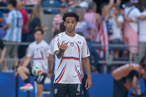 Tyler Adams during Belgium v United States at the 2026 FIFA World Cup