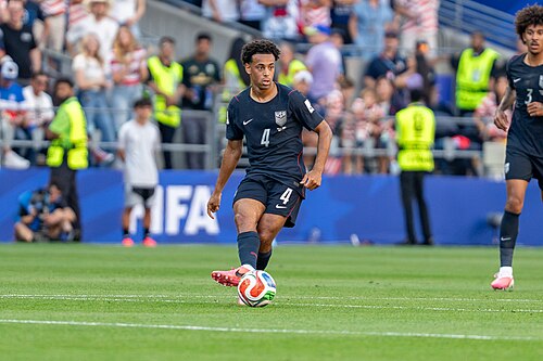 Tyler Adams during Belgium v United States at the 2026 FIFA World Cup