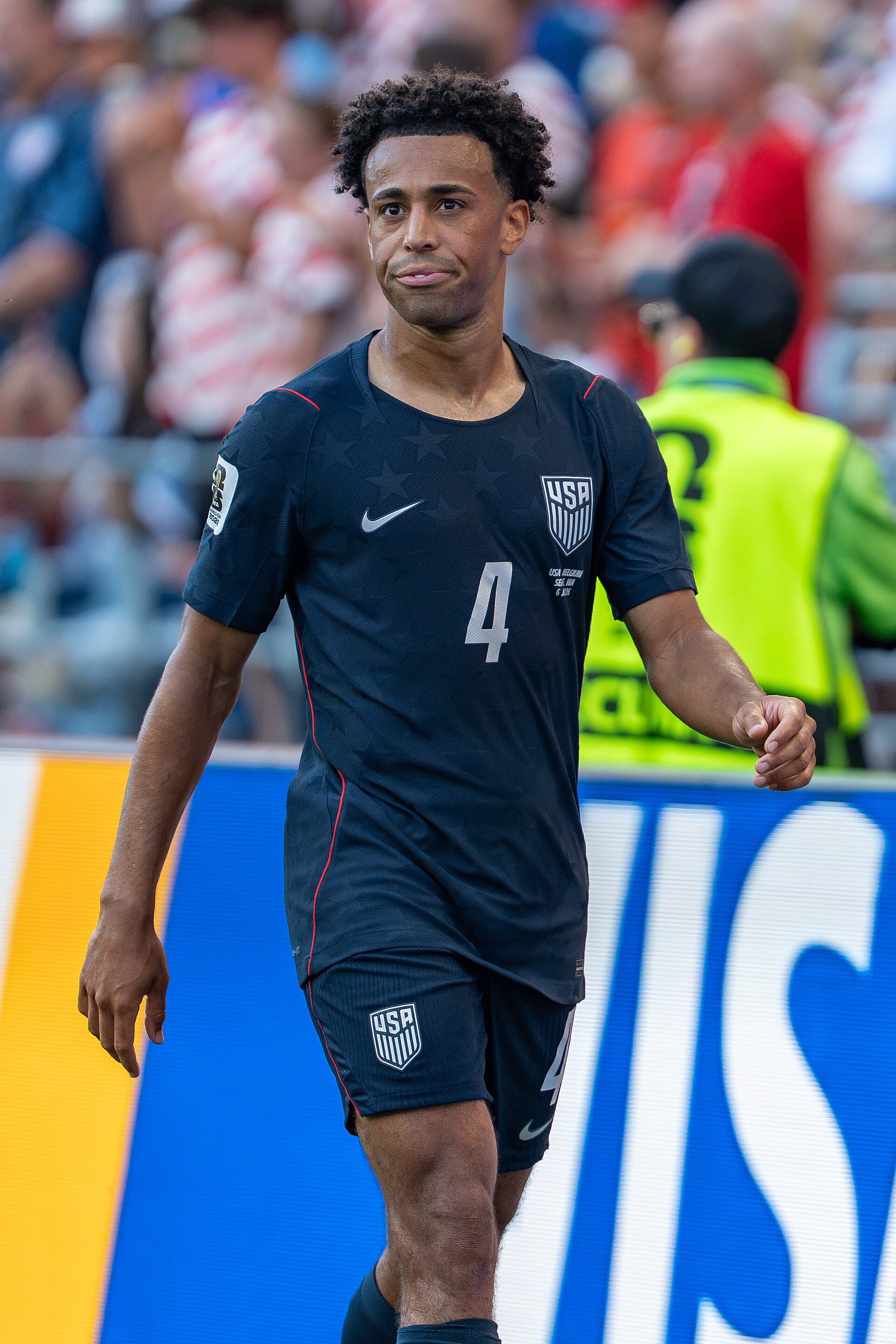 Tyler Adams during Belgium v United States at the 2026 FIFA World Cup
