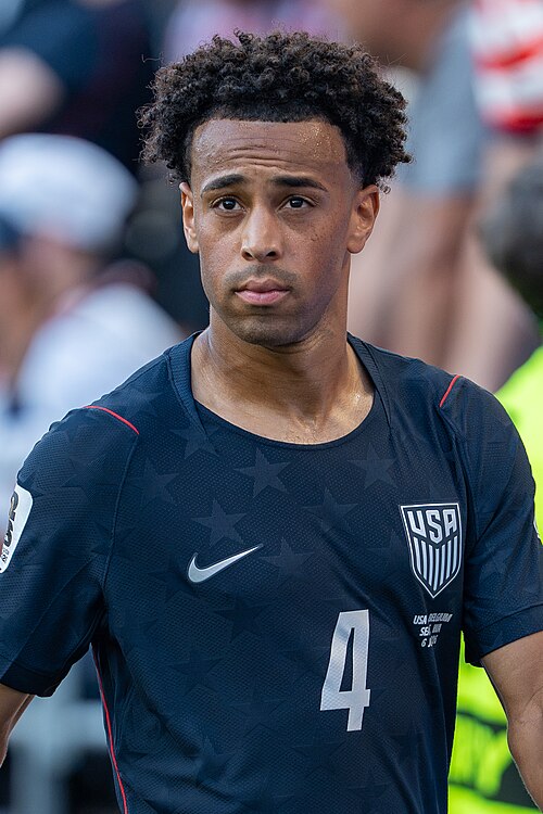 Tyler Adams during Belgium v United States at the 2026 FIFA World Cup
