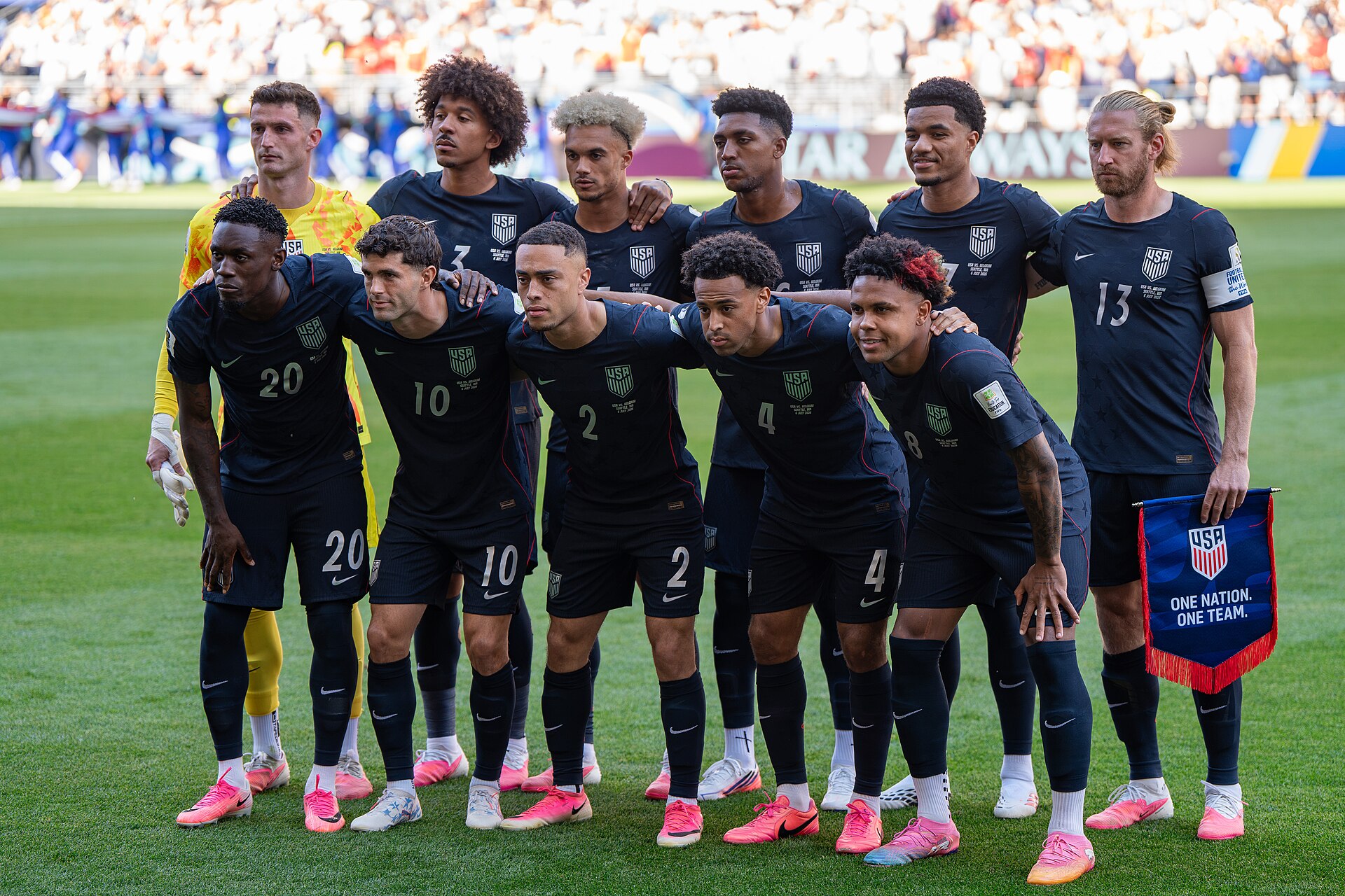 US Starting XI during Belgium v United States at the 2026 FIFA World Cup