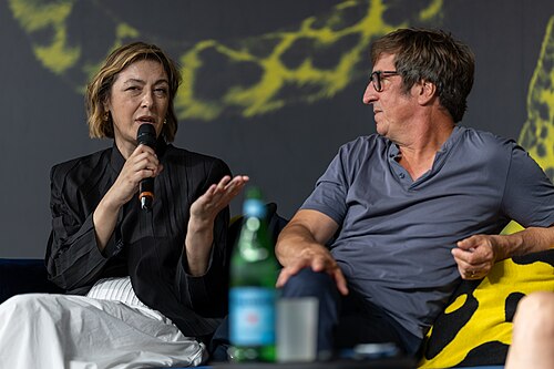 Uwe Schott and Natalia Libet at the Q&A for I Rarely Wake Up Dreaming at the 2026 Locarno Film Festival