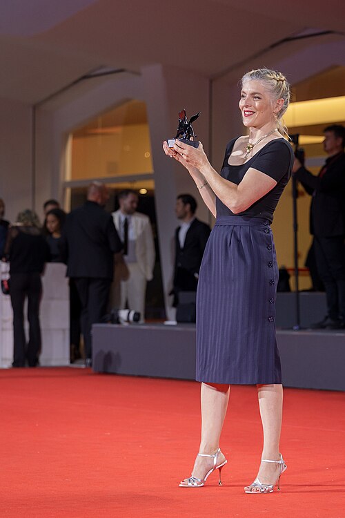 Valérie Donzelli, actress, filmmaker and screenwriter, at 82nd Venice International Film Festival in Venice, Italy for the film À PIED D’ŒUVRE .