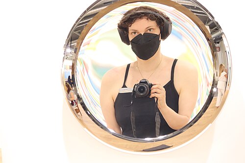 Self portrait by Vera de Kok at Art Basel