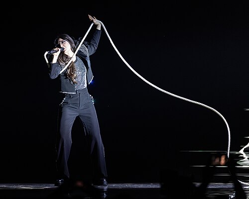 Veronica Fusaro performing Alice, representing Switzerland in the 2nd Semi Final of the 2026 Eurovision Song Contest in Vienna