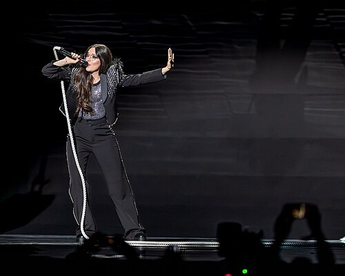 Veronica Fusaro performing Alice, representing Switzerland in the 2nd Semi Final of the 2026 Eurovision Song Contest in Vienna