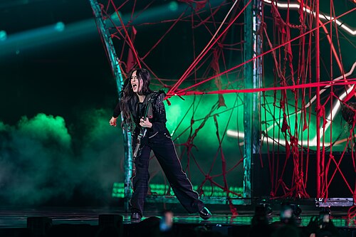 Veronica Fusaro performing Alice, representing Switzerland in the 2nd Semi Final of the 2026 Eurovision Song Contest in Vienna
