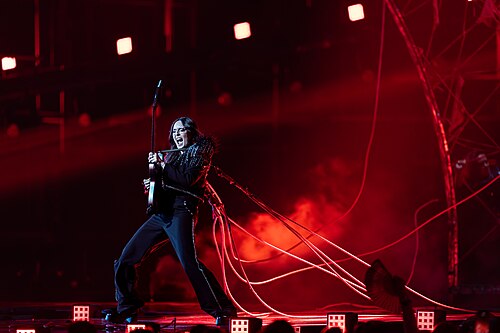 Veronica Fusaro performing Alice, representing Switzerland in the 2nd Semi Final of the 2026 Eurovision Song Contest in Vienna