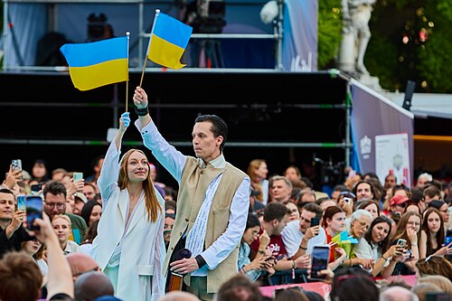 Viktoria Leléka and Yaroslav Dzhus on Eurovision Turquoise Carpet 2026 005