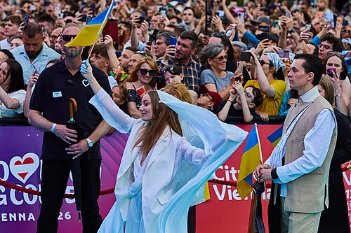 Viktoria Leléka and Yaroslav Dzhus on Eurovision Turquoise Carpet 2026 009