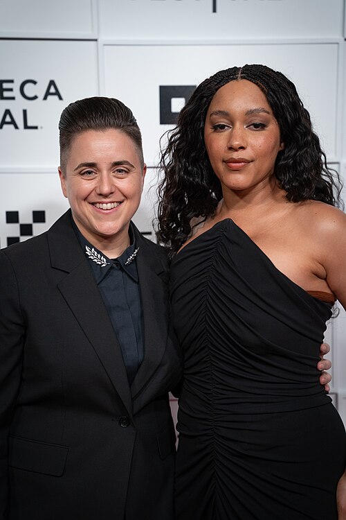 Viridiana Lieberman (L) (director, producer) and Quinn Whitney Wilson (director) at the premiere of JEAN-MICHEL at Tribeca Film Festival 2026.