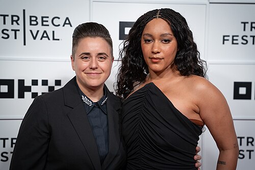 Viridiana Lieberman (L) (director, producer) and Quinn Whitney Wilson (director) at the premiere of JEAN-MICHEL at Tribeca Film Festival 2026.