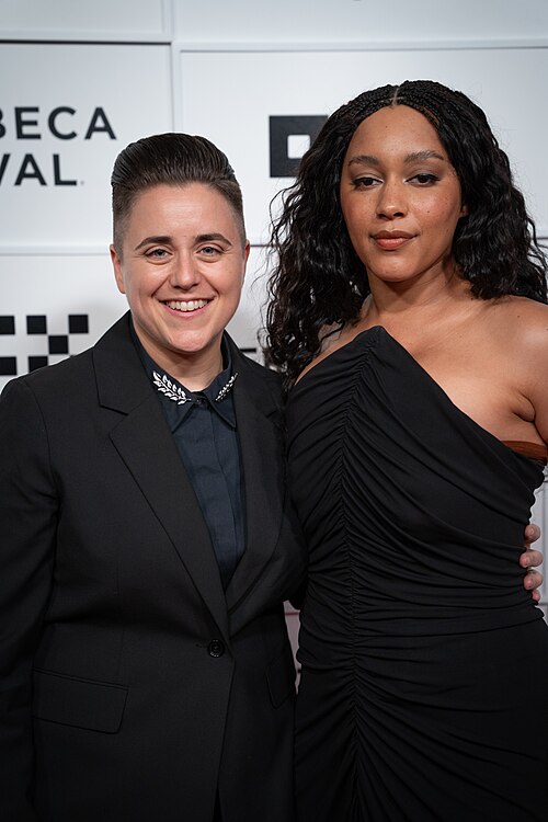 Viridiana Lieberman (L) (director, producer) and Quinn Whitney Wilson (director) at the premiere of JEAN-MICHEL at Tribeca Film Festival 2026.