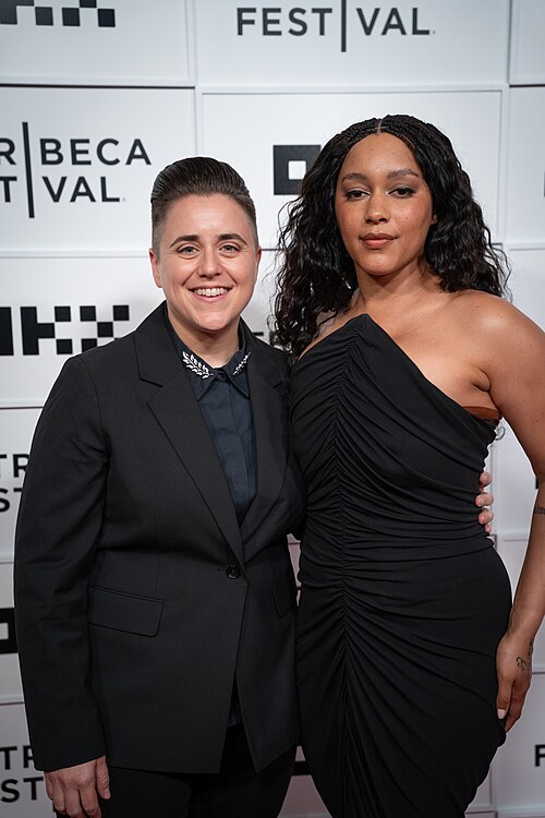 Viridiana Lieberman (L) (director, producer) and Quinn Whitney Wilson (director) at the premiere of JEAN-MICHEL at Tribeca Film Festival 2026.