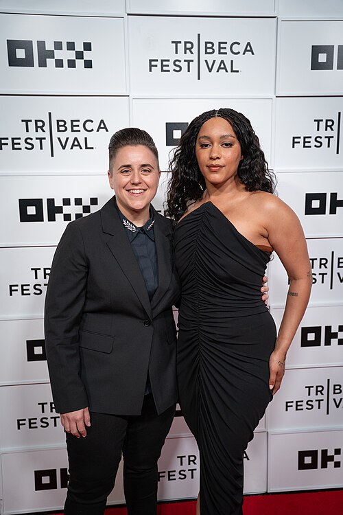 Viridiana Lieberman (L) (director, producer) and Quinn Whitney Wilson (director) at the premiere of JEAN-MICHEL at Tribeca Film Festival 2026.