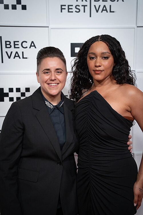 Viridiana Lieberman (L) (director, producer) and Quinn Whitney Wilson (director) at the premiere of JEAN-MICHEL at Tribeca Film Festival 2026.